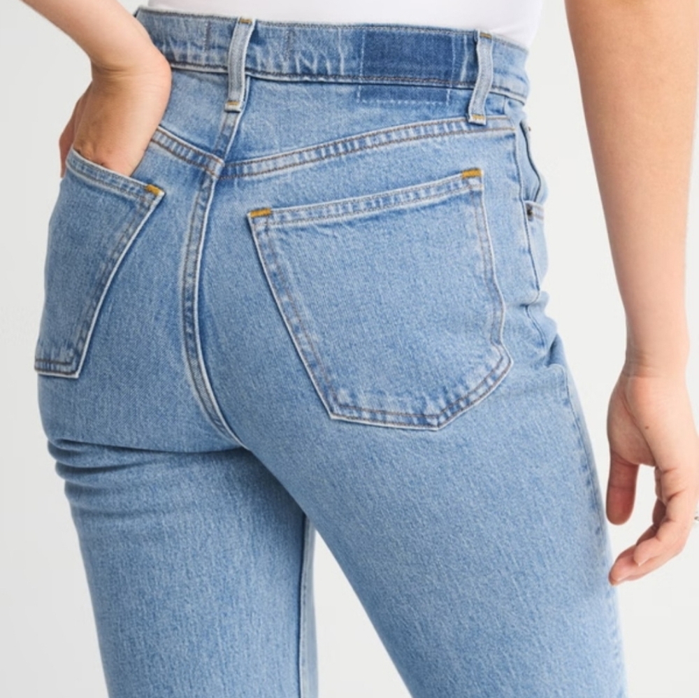 Abercrombie & Fitch Denim 90s Straight Ultra High Rise Jeans Blue Size 27 - Picture 15 of 16